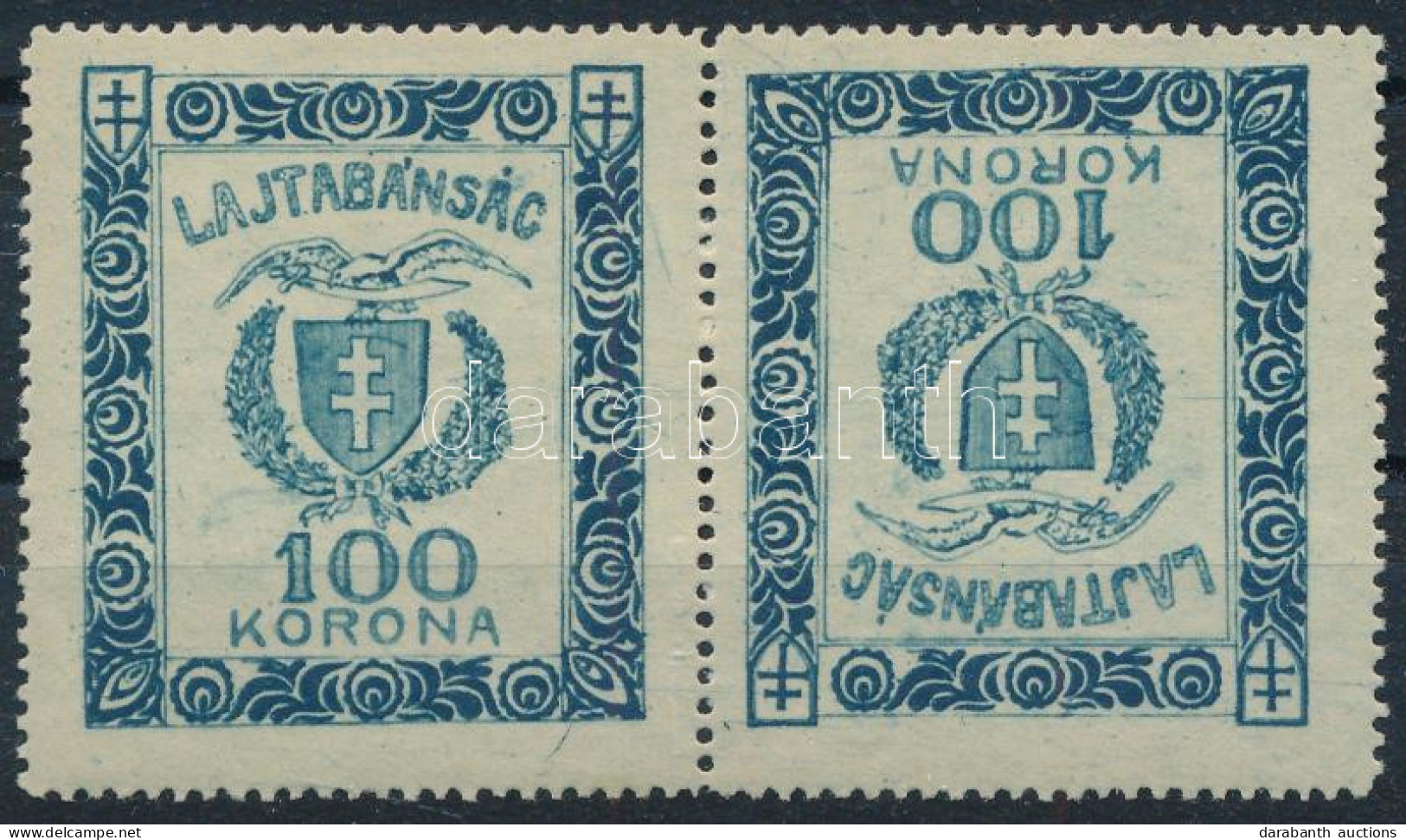 ** Nyugat-Magyarország VII. 1921 100K Fordított állású Pár. Signed: Bodor - Other & Unclassified