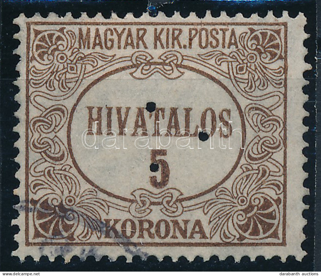 O 1921 Hivatalos 5K Eltolódott Középrésszel, Hármas Lyukasztással - Andere & Zonder Classificatie