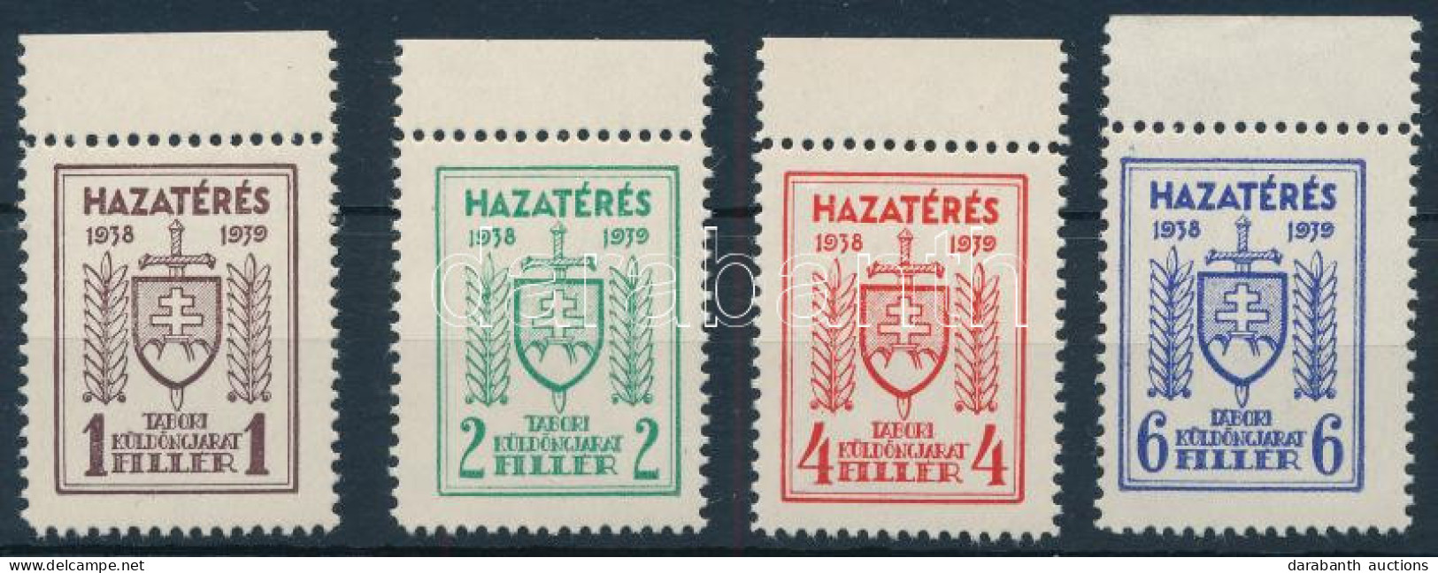 ** 1939 Soproni Tábori Küldöncjárat II. Sor, ívszéli (85.000) / Rákóczi Military School Sopron Curier Post II. Set With  - Sonstige & Ohne Zuordnung