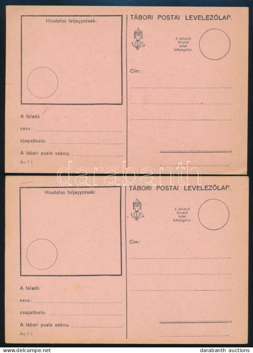 2 Db Használatlan Tábori Posta Levelezőlap - Andere & Zonder Classificatie