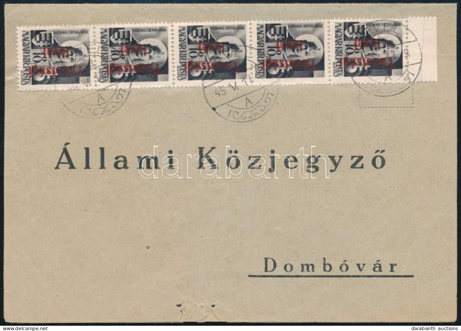 1946 (15. Díjszabás) Távolsági Levél 10.000.000P Bérmentesítéssel "TEVEL" - Dombóvár - Sonstige & Ohne Zuordnung