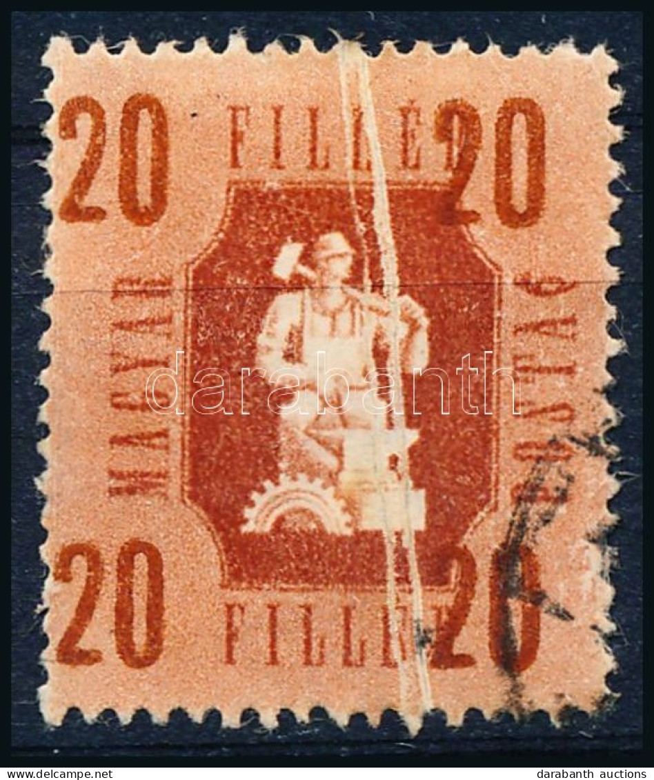 O 1946 Forint-fillér 20f értékszám Eltolódással, Dupla Papírránccal / Mi 950 With Shifted Numeral, Double Paper Crease - Otros & Sin Clasificación