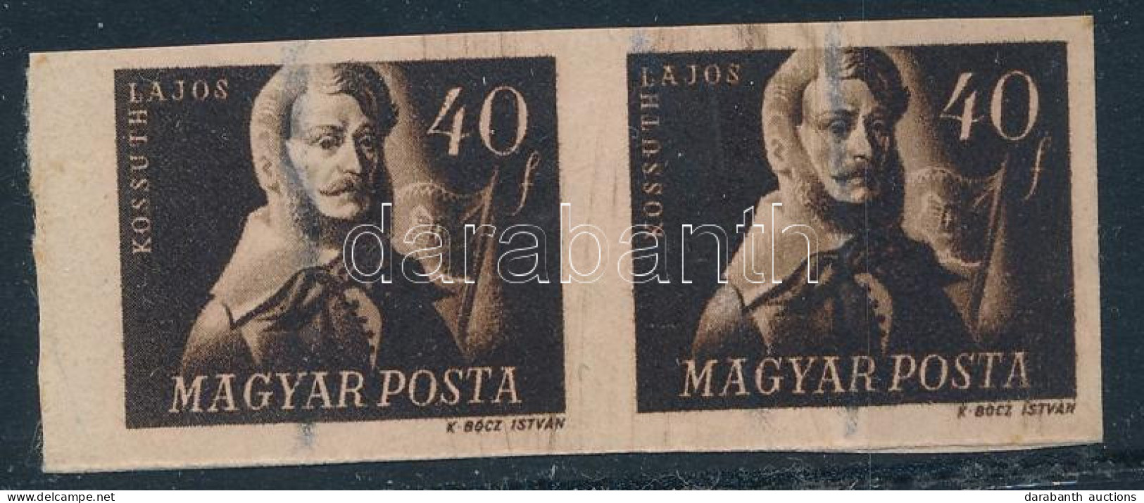 (*) 1947 Szabadsághőseink 40f Kossuth Lajos Vágott Próbanyomat Pár Vízjeles Papíron - Altri & Non Classificati