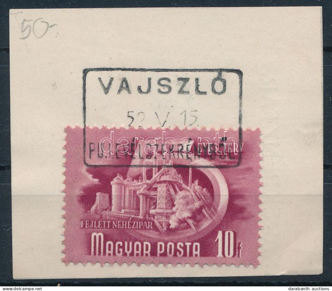 1951 Ötéves Terv II. 10f "VAJSZLÓ / PU. LEVÉLSZEKRÉNYBŐL" - Other & Unclassified