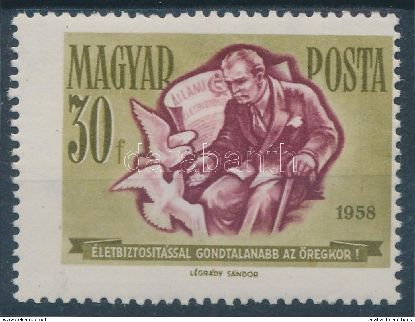 ** 1958 Takarékosság és Biztosítás 30f Erősen Elfogazva - Andere & Zonder Classificatie