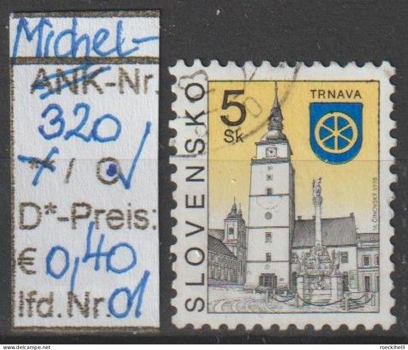 1998 - SLOWAKEI - FM/DM "Städte-Trnava" 5 Sk Mehrf. - O Gestempelt - S.Scan (320o 01-03 Slowakei) - Gebruikt