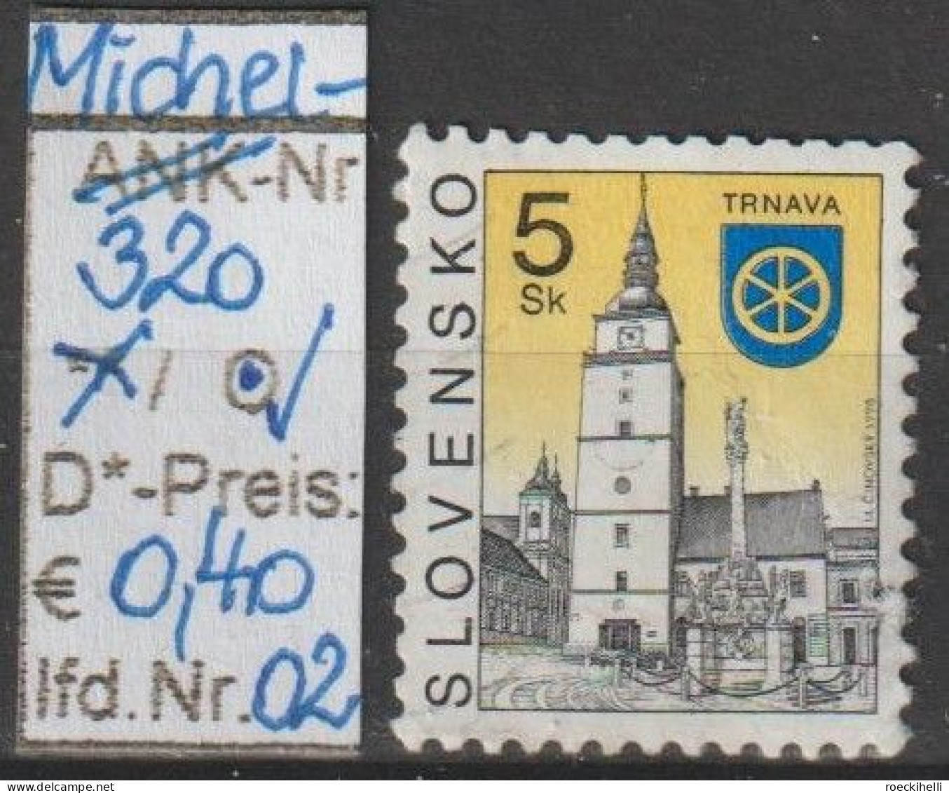 1998 - SLOWAKEI - FM/DM "Städte-Trnava" 5 Sk Mehrf. - O Gestempelt - S.Scan (320o 01-03 Slowakei) - Gebruikt