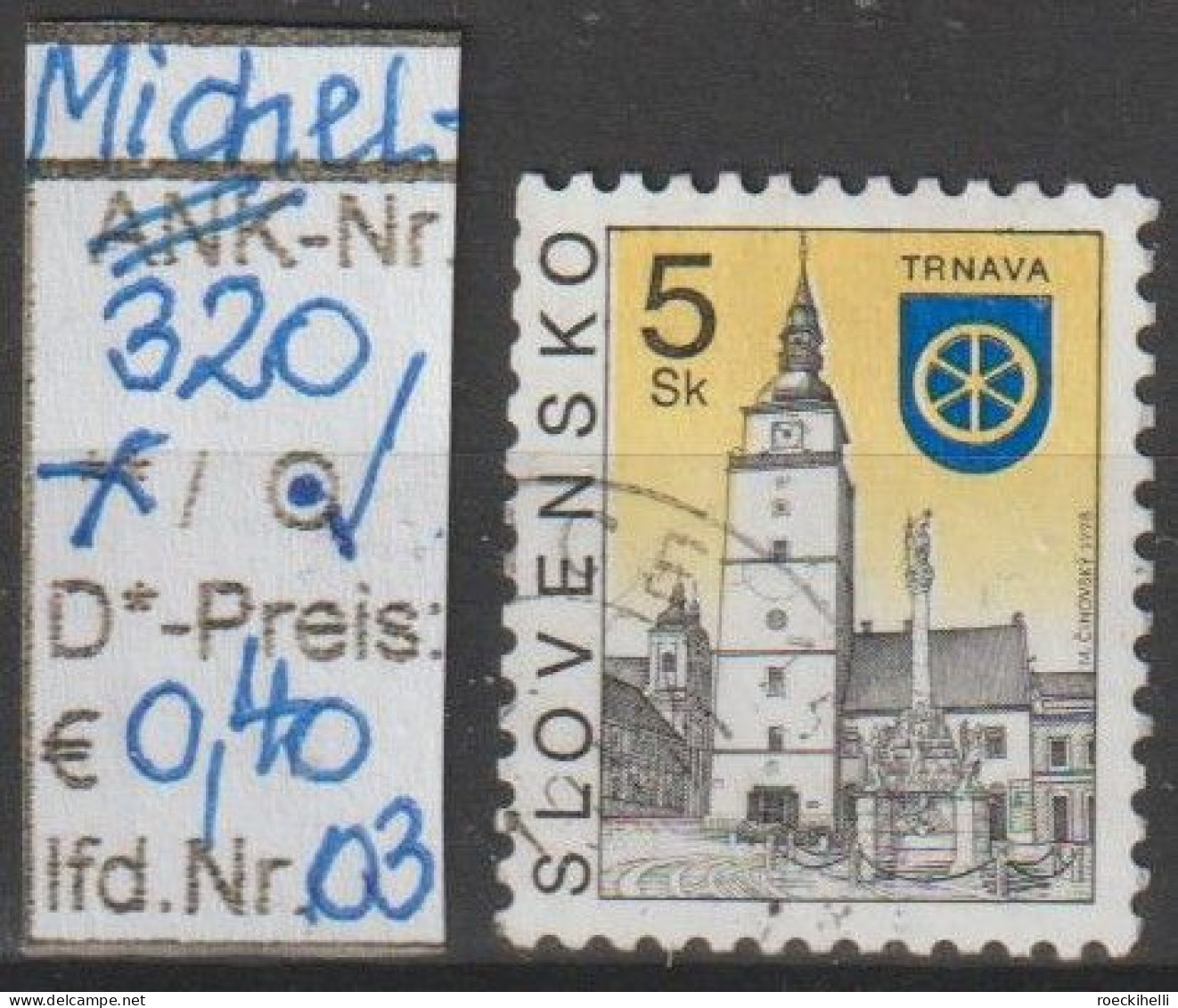 1998 - SLOWAKEI - FM/DM "Städte-Trnava" 5 Sk Mehrf. - O Gestempelt - S.Scan (320o 01-03 Slowakei) - Gebruikt