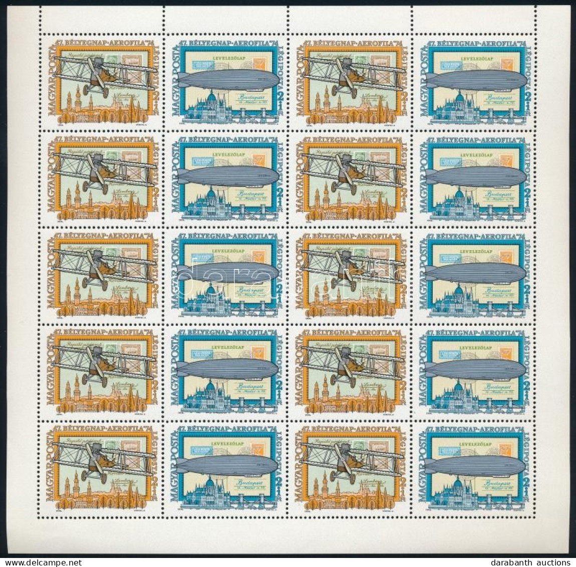 ** 1974 Bélyegnap (47.) - Aerofila (III.) Teljes ívsor (20.000) / Mi 2986-2989 Complete Sheets - Autres & Non Classés