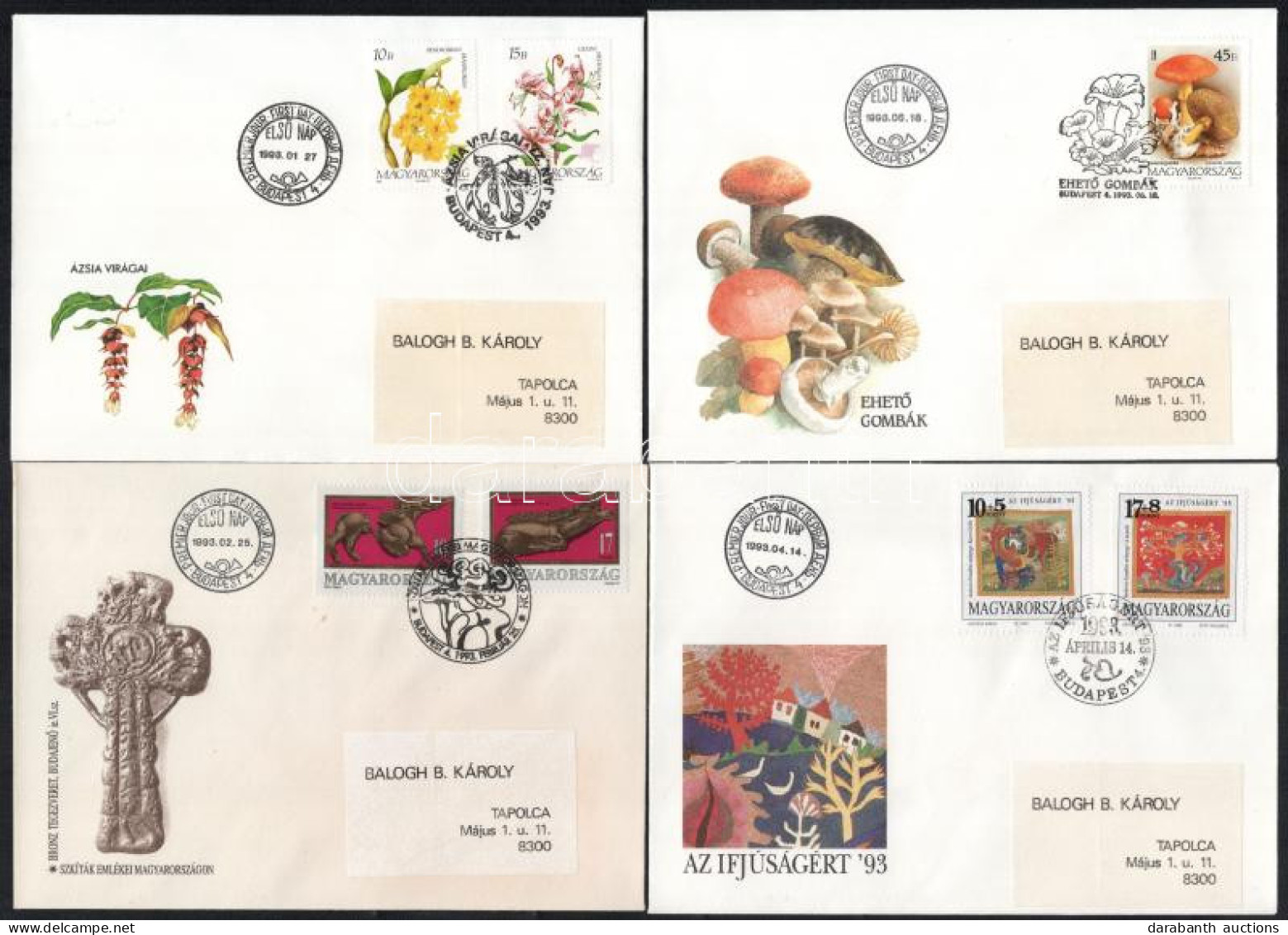 O 1993 Teljes évfolyam 31 Db FDC-n, Listával (16.900) - Sonstige & Ohne Zuordnung