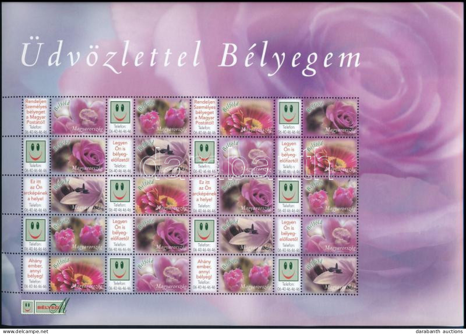 ** 2008 Üdvözlettel Bélyegem Virágok Promóciós Teljes ív (Névérték: 4.200Ft) (11.000) - Other & Unclassified