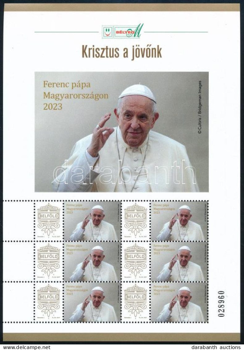 ** 2023 Ferenc Pápa Magyarországon Személyes Bélyeg Kisív - Sonstige & Ohne Zuordnung