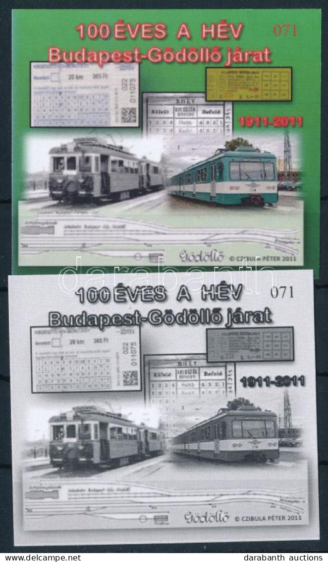 ** 2011 100 éves A HÉV Budapest-Gödöllő Járat Emlékívpár Azonos Sorszámmal - Andere & Zonder Classificatie