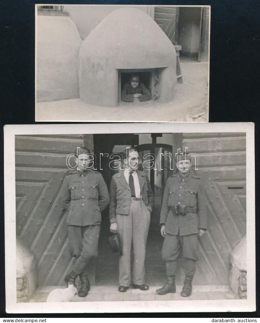 1944 Budapest, Fortuna Utca 21., Katonai Bunker, 2 Db Fotó Hátoldalon Feliratozva, 5,5×8 és 9×12 Cm-es Méretben - Sonstige & Ohne Zuordnung