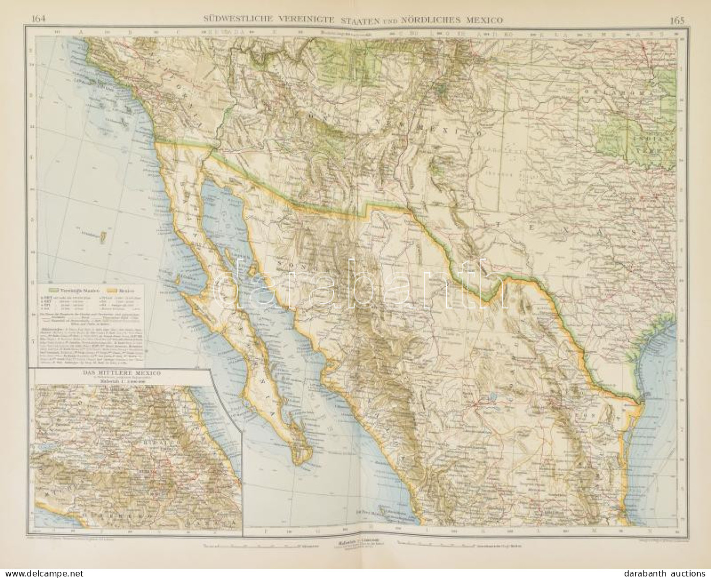 1889 Mexico Térképe. Stiler Atlaszból, Jó állapotban 40x48 Cm - Autres & Non Classés
