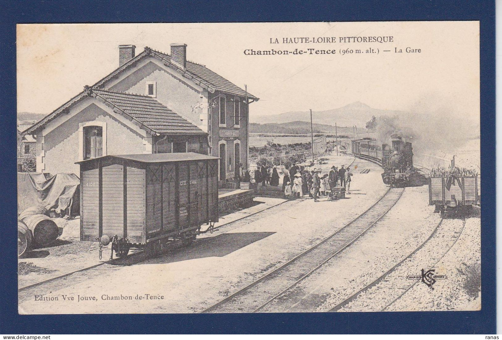 CPA [43] Haute Loire > Chambon De Tence Gare Station Chemin De Fer Train Circulée - Other & Unclassified