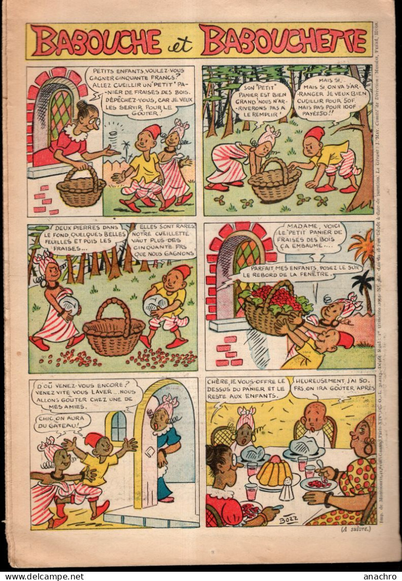 Magazine LISETTE  N° 9 Du 28 Février 1954 Une Gondole BABOUCHE Et BABOUCHETTE Le Secret D'Aldabar NIQUE Et PRUNE - Lisette