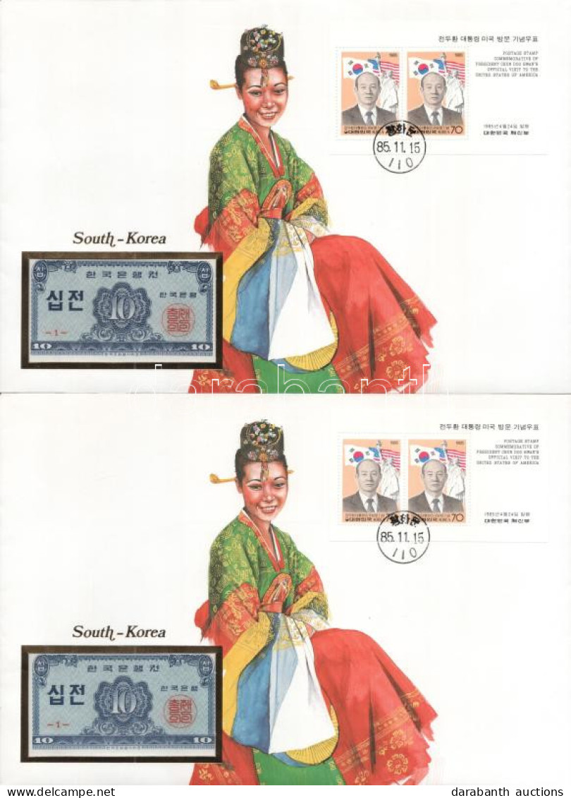 Dél-Korea 1962. 10J Felbélyegzett Borítékban, Bélyegzéssel (5x) T:UNC South Korea 1962. 10 Jeon In Envelope With Stamp A - Non Classés