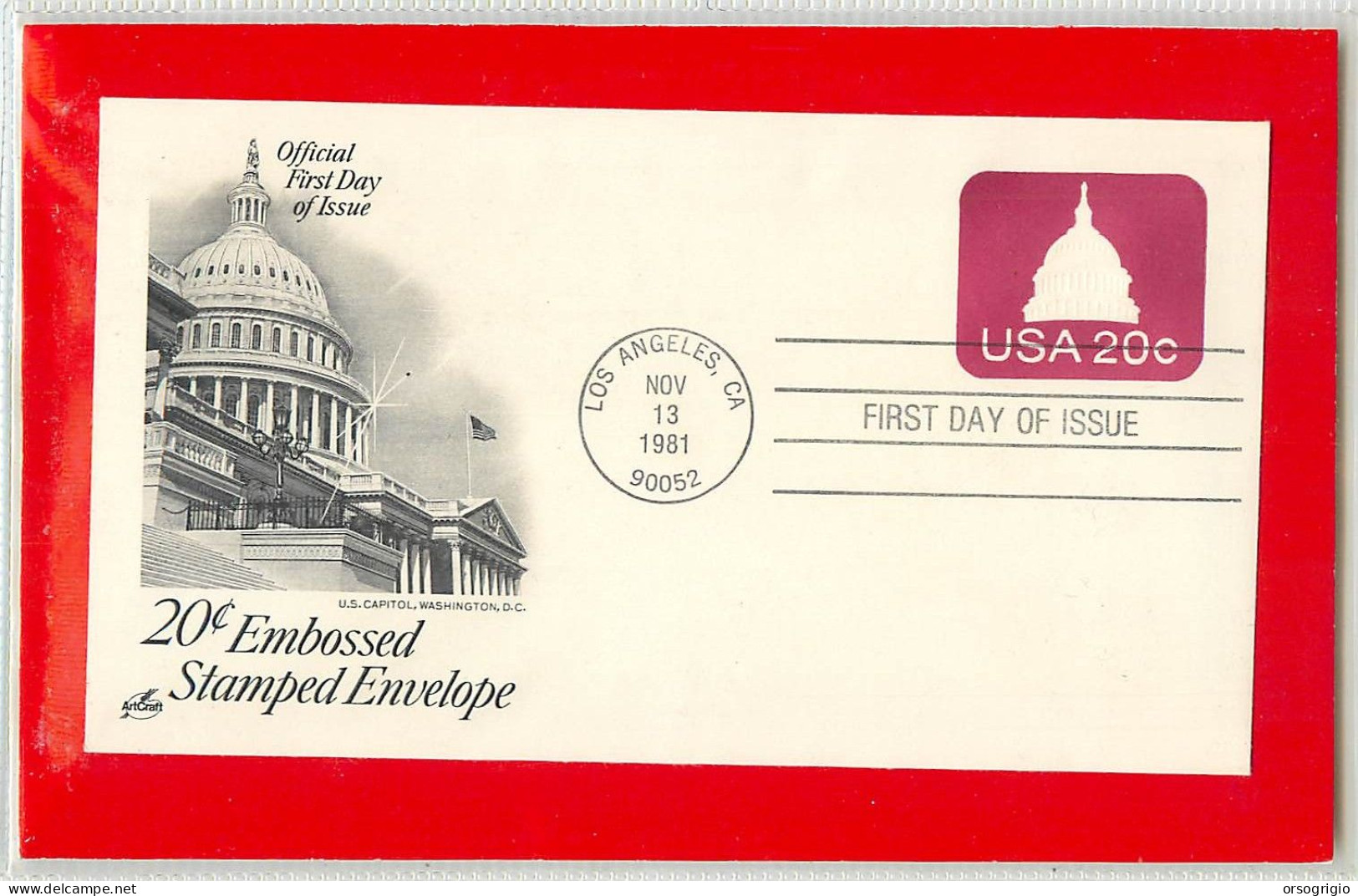 USA - Intero Postale - Ganzsachen - Stationery -  Capitol 20c. - 1981-00