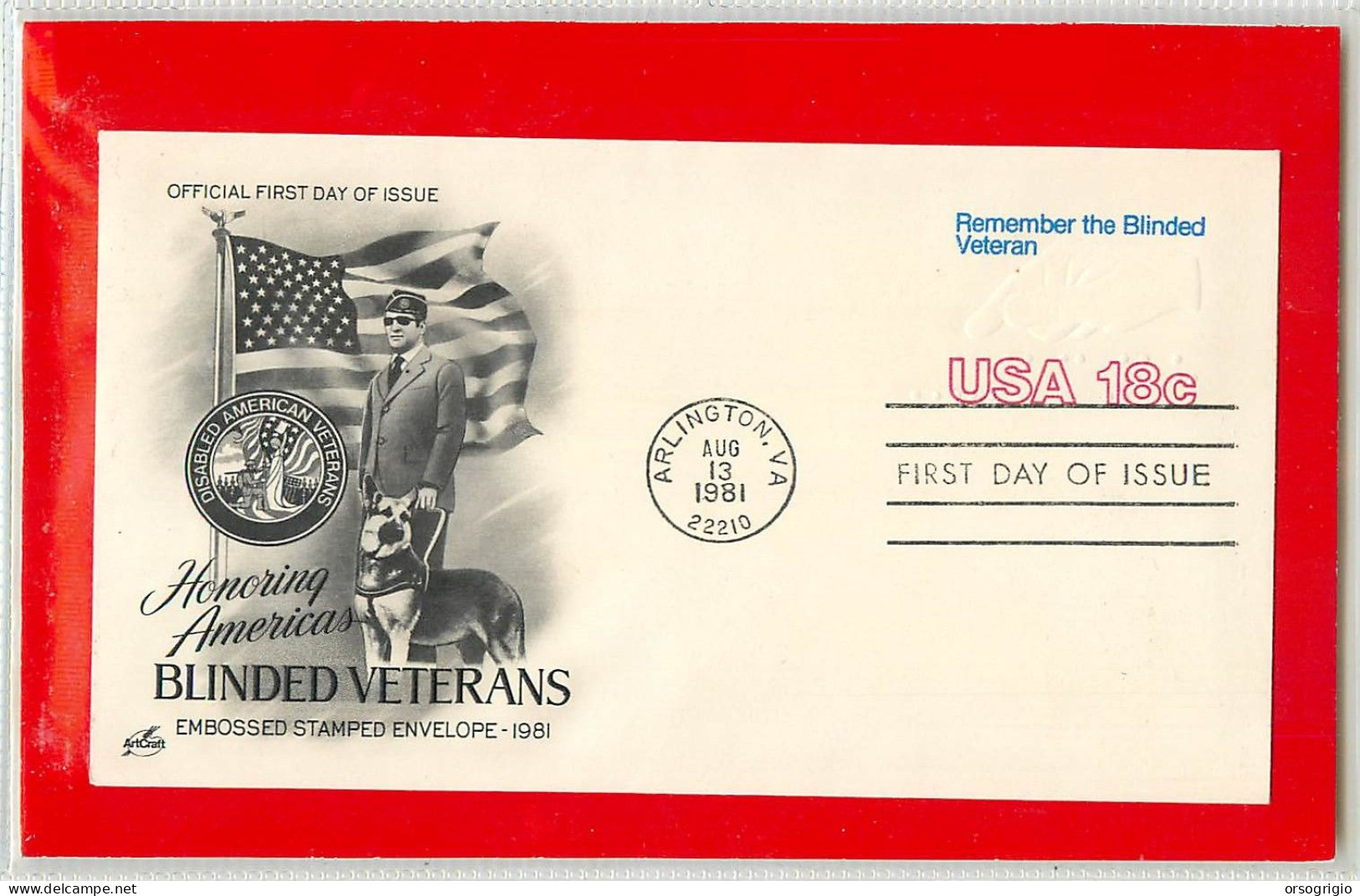 USA - Intero Postale - Ganzsachen - Stationery -  Remember The Blinded Veteran  18c.. - 1981-00