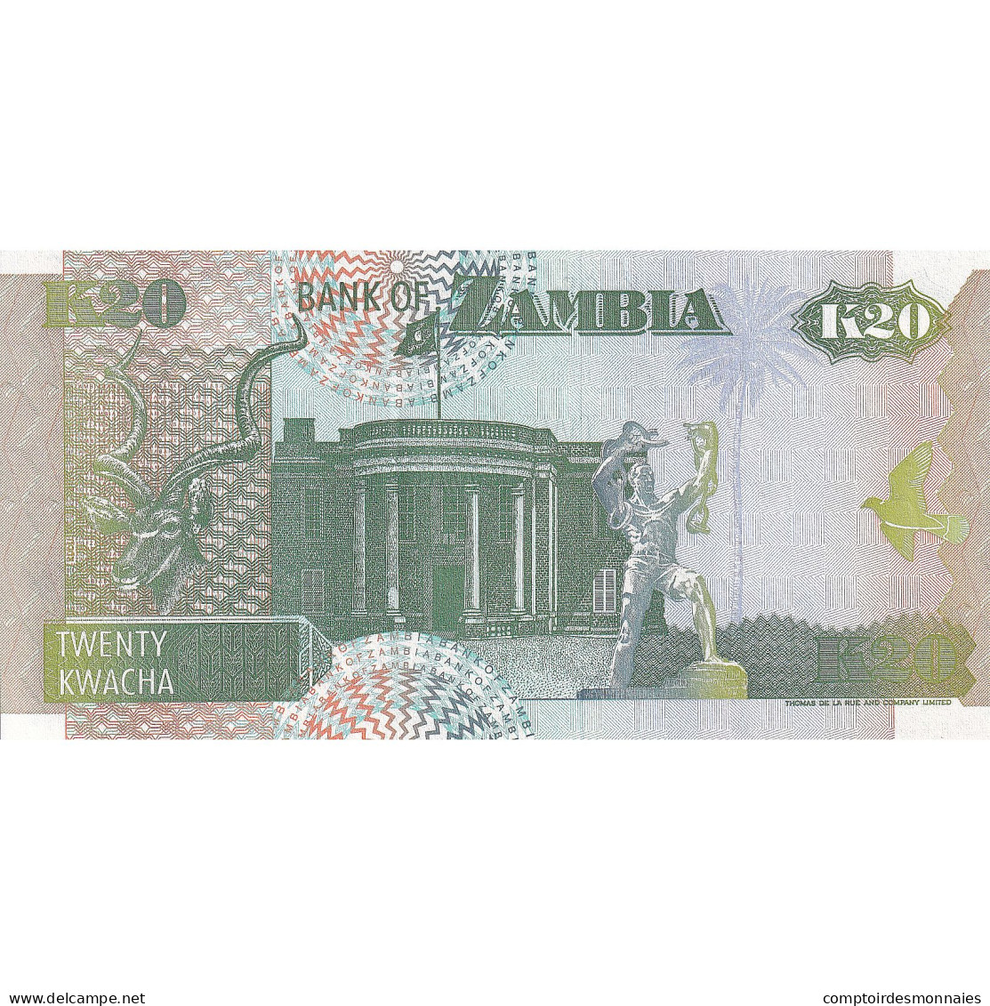 Billet, Zambie, 20 Kwacha, 1992, KM:36b, NEUF - Zambie