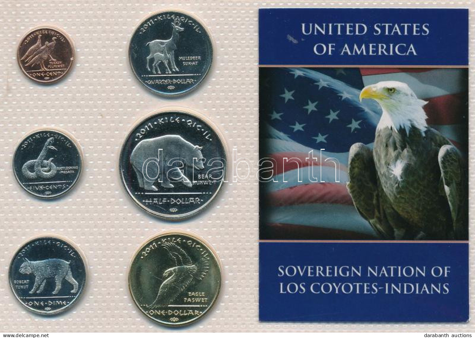 Amerikai Egyesült Államok 2011. 1c - 1$ "Los Coyotes Band" (6xklf) Forgalmi Sor, A Törzs Területén Használható érmékből, - Unclassified