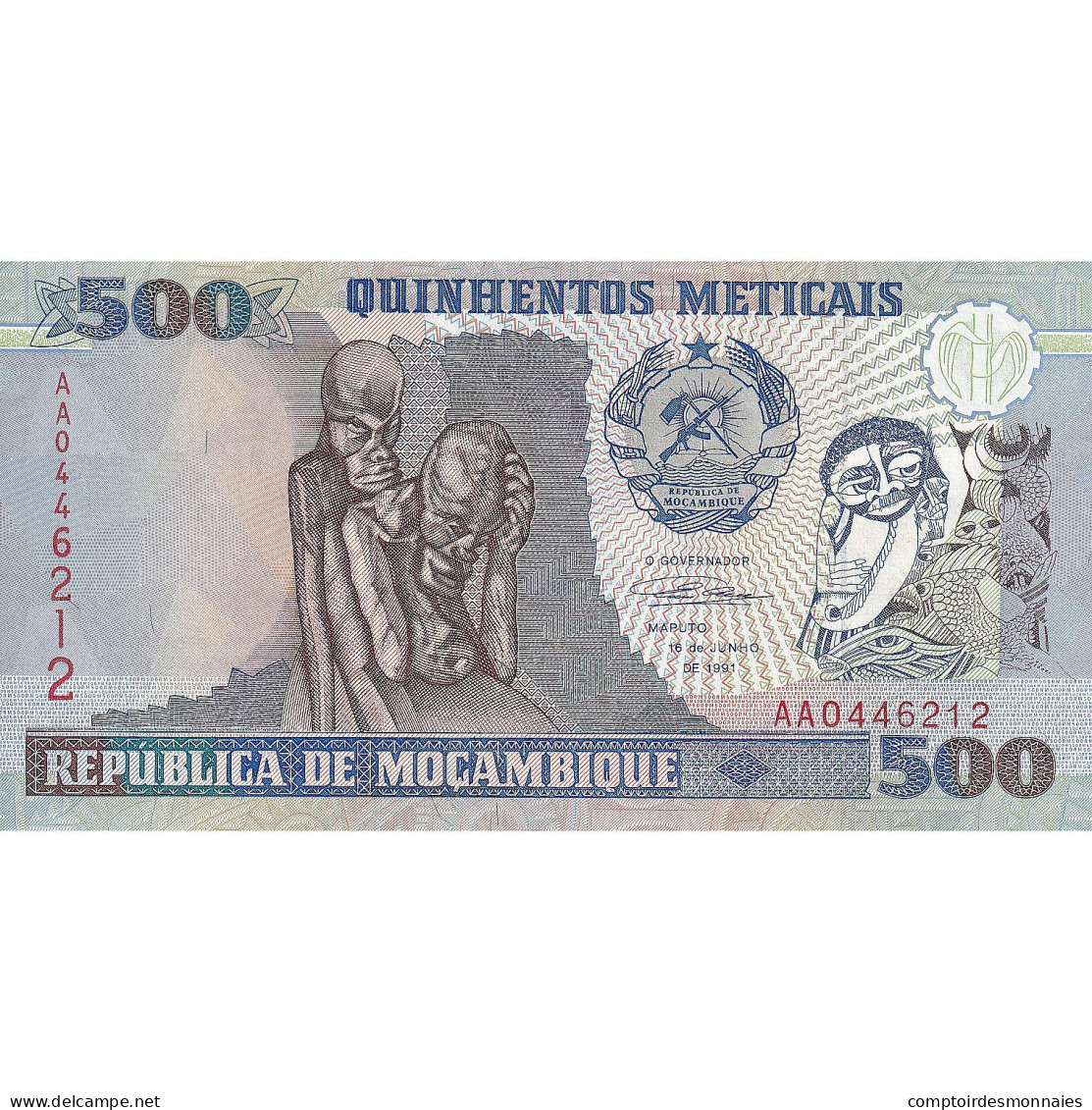 Billet, Mozambique, 500 Meticais, 1991-06-16, KM:134, NEUF - Moçambique