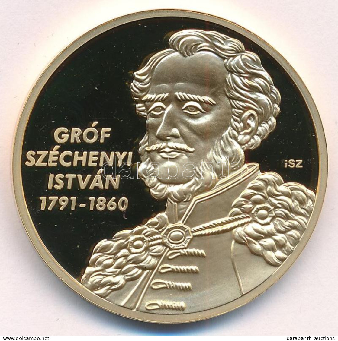 Ifj. Szlávics László (1959-) 2011. "Nagy Magyarok / Széchenyi István" Aranyozott Cu Emlékérem Tanúsítvánnyal (40mm) T:PP - Zonder Classificatie