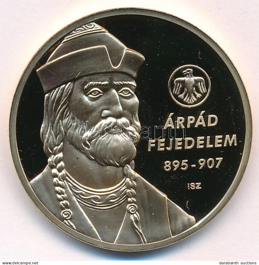 Ifj. Szlávics László (1959-) 2011. "Nagy Magyarok / Árpád Fejedelem" Aranyozott Cu Emlékérem Tanúsítvánnyal (40mm) T:PP - Ohne Zuordnung