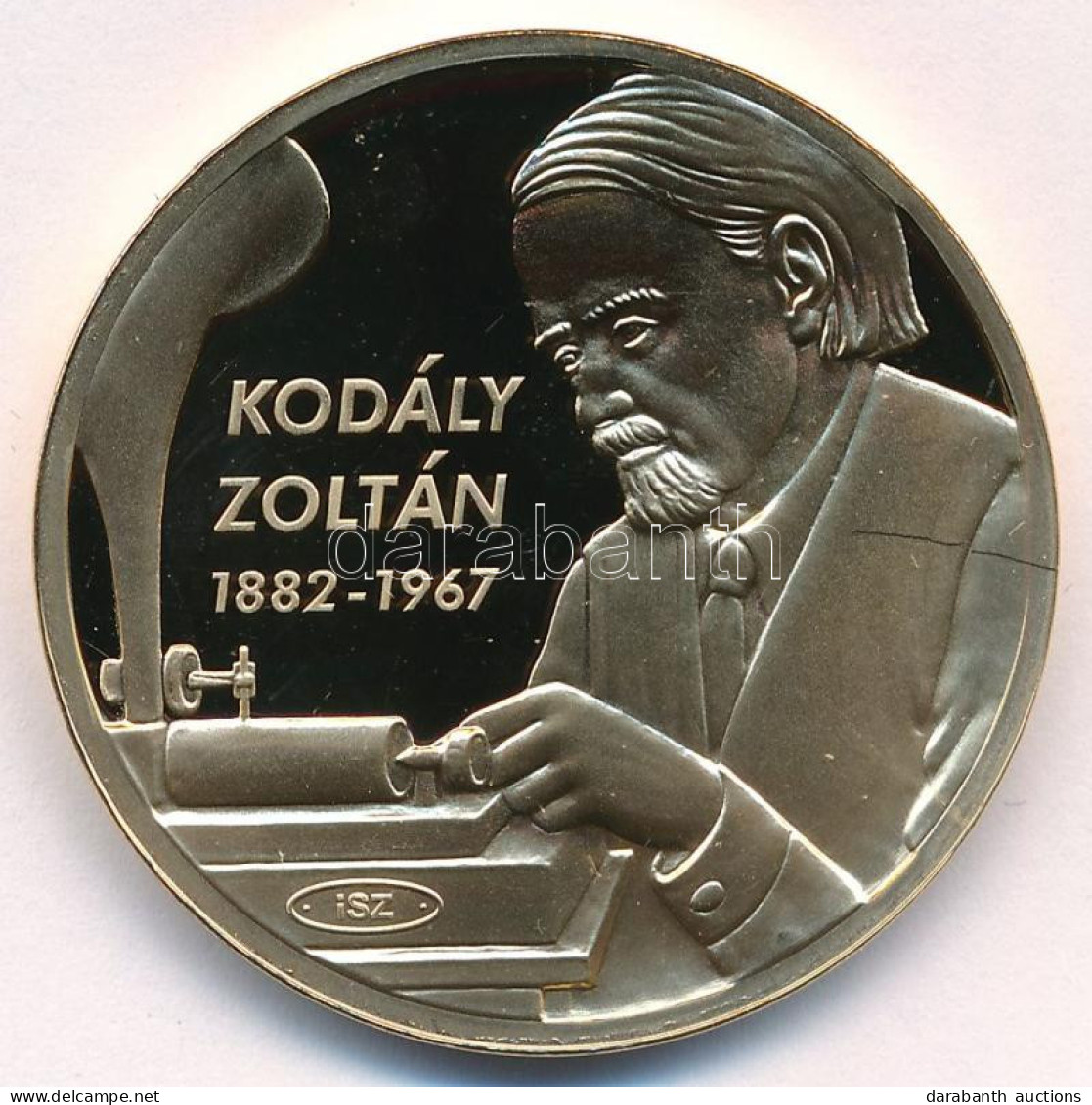 Ifj. Szlávics László (1959-) 2012. "Nagy Magyarok / Kodály Zoltán" Aranyozott Cu Emlékérem Tanúsítvánnyal (40mm) T:PP - Unclassified