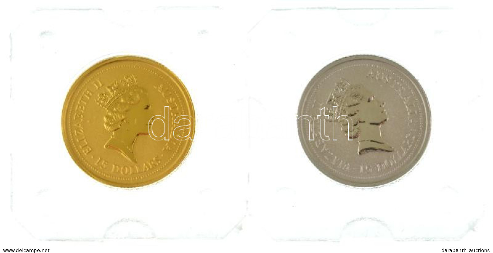 Ausztrália 1996. 15D Au "II. Erzsébet" (3,1g/0.999) + 15D Pt "II. Erzsébet / Koala" (3,1g/0.999) T:BU Australia 1996. 15 - Unclassified