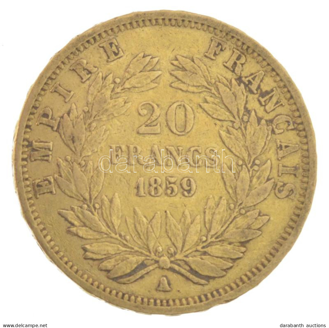 Franciaország / Második Császárság 1859A 20Fr Au "III. Napóleon" (6,35g/0.900) T:VF France / Second Empire 1859A 20 Fran - Unclassified