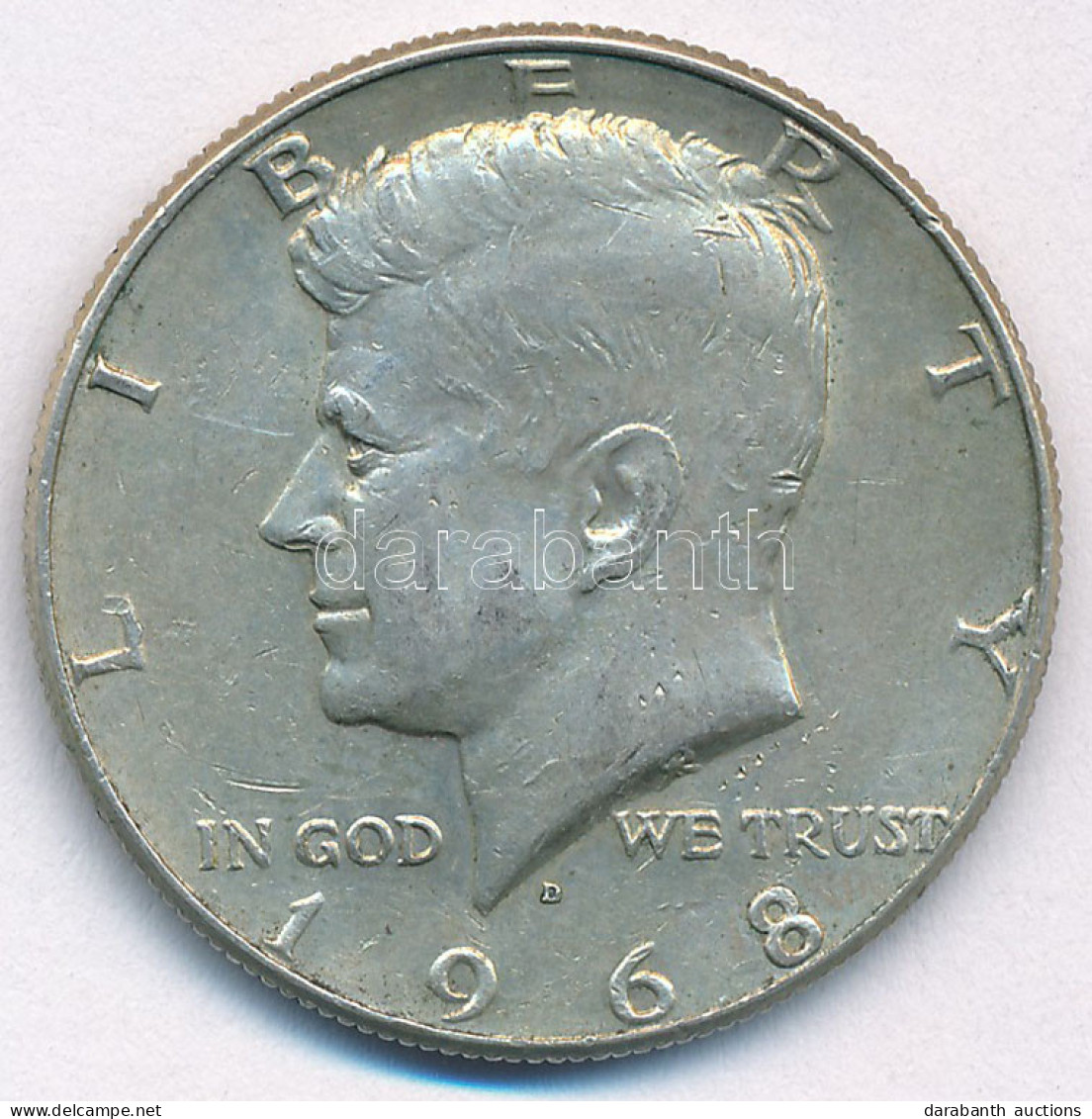 Amerikai Egyesült Államok 1968D 1/2$ Ag "Kennedy" T:XF Patina USA 1968D 1/2 Dollar Ag "Kennedy" C:XF Patina Krause KM#20 - Unclassified