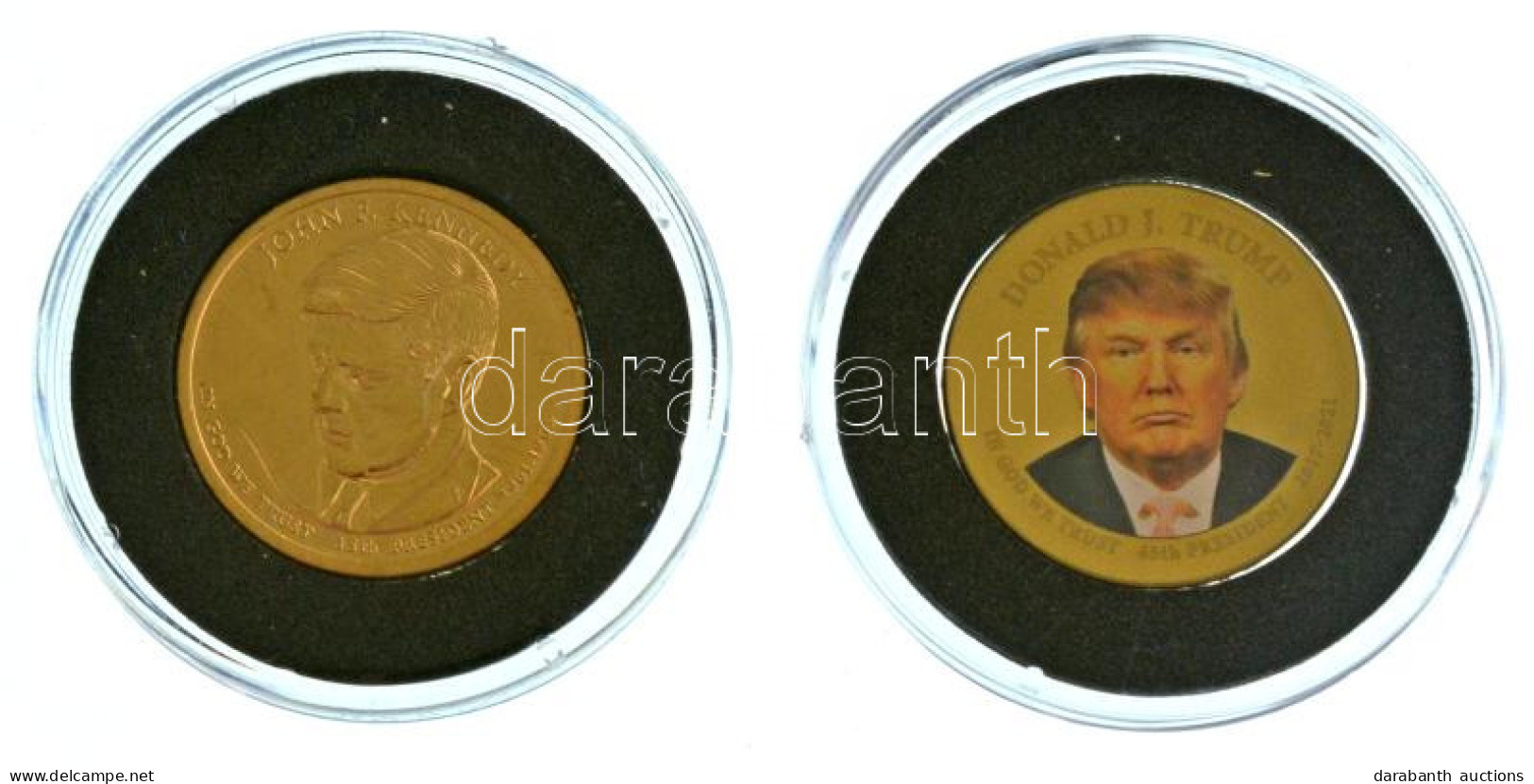 Amerikai Egyesült Államok 2015D 1$ "John F. Kennedy" Tokban + 2015P 1$ "Donald J. Trump" Multicolour T:UNC  USA 2015D 1$ - Ohne Zuordnung