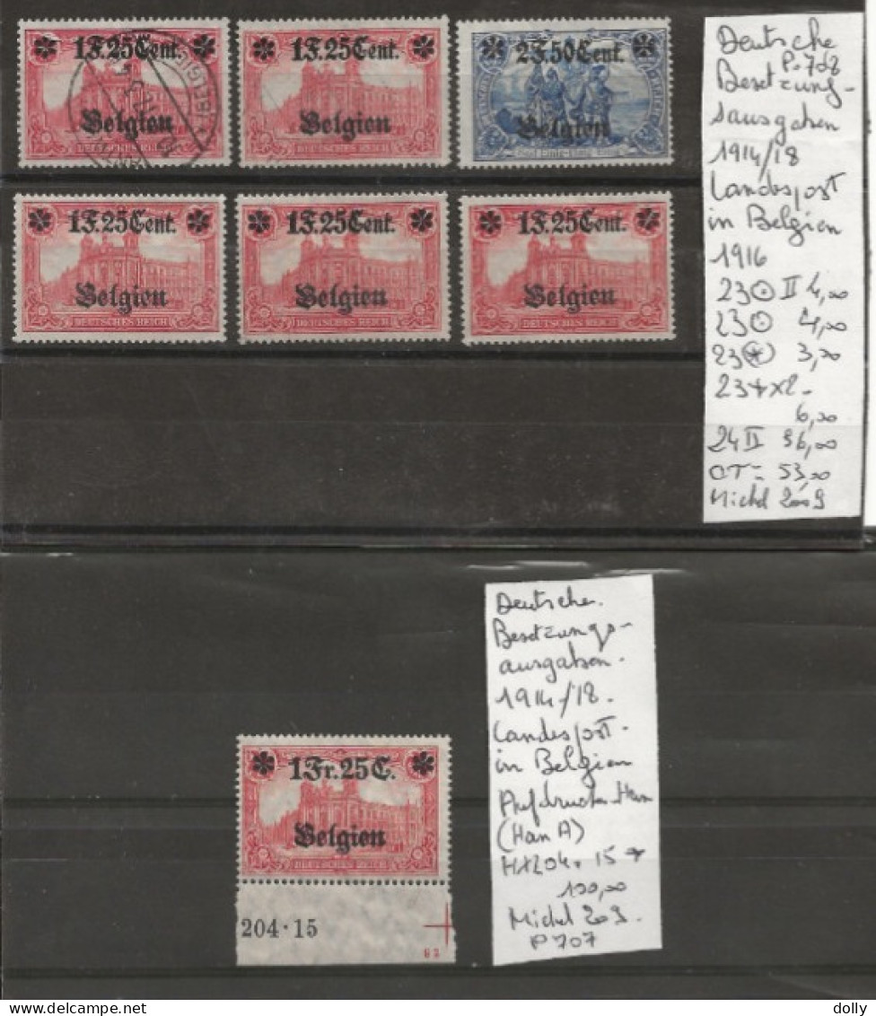 TIMBRE D ALLEMAGNE DEUTSCHE BESETZUNG LAUSGABEN 1914.18  Nr VOIR SUR PAPIER AVEC TIMBRES   COTE 153.00 €  € - Gebraucht