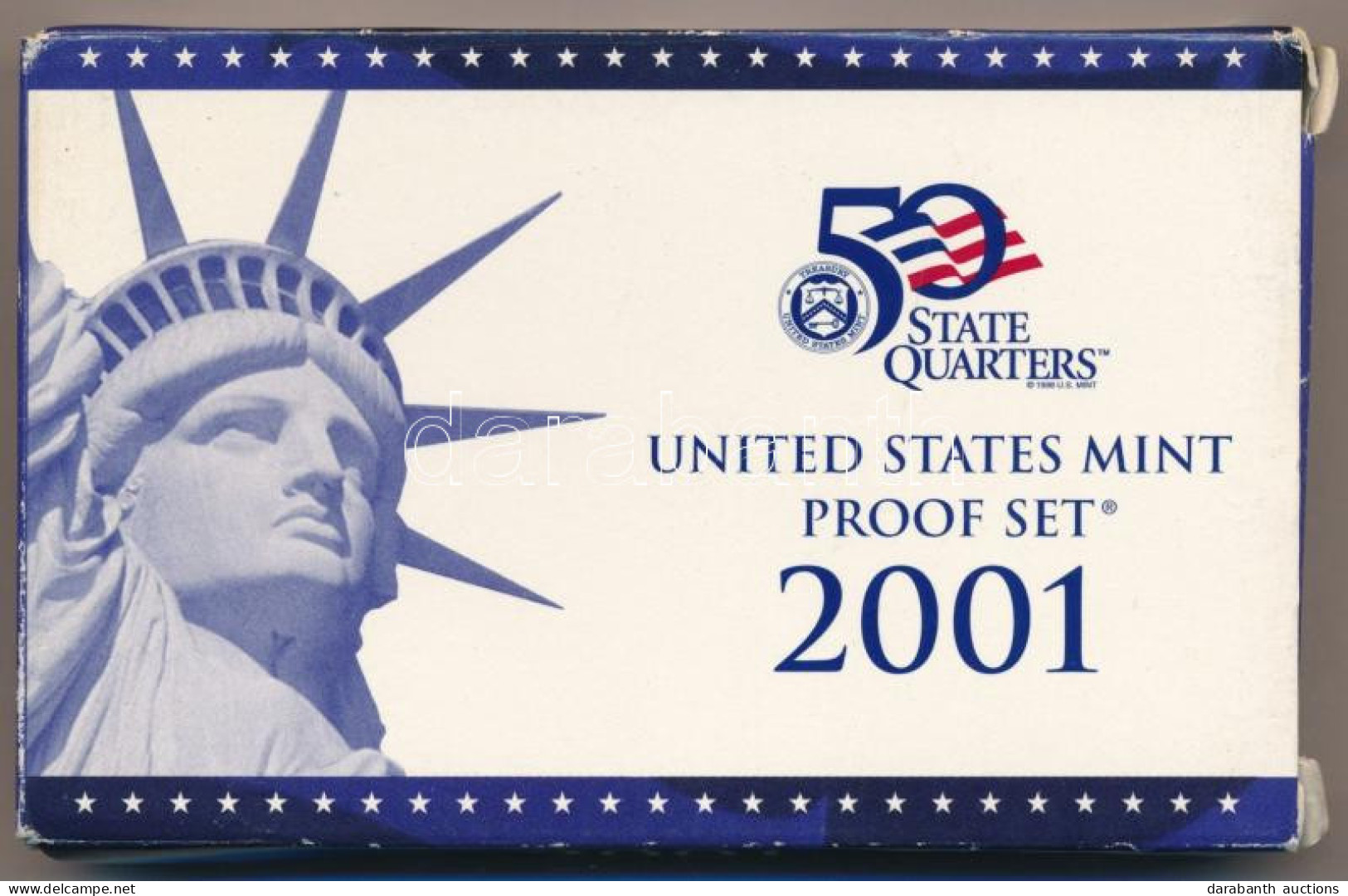 Amerikai Egyesült Államok 2001S 1c-1$ (5xklf) Forgalmi Sor, Műanyag Tokban + 1/4$ Cu-Ni "50 állam" (5xklf), Műanyag Tokb - Zonder Classificatie