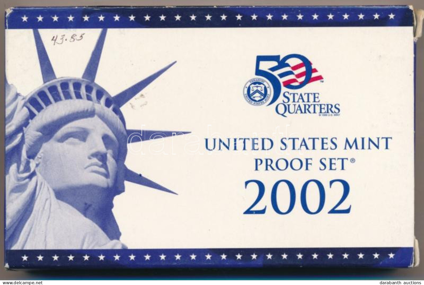 Amerikai Egyesült Államok 2002S 1c-1$ (5xklf) Forgalmi Sor, Műanyag Tokban + 1/4$ Cu-Ni "50 állam" (5xklf), Műanyag Tokb - Unclassified