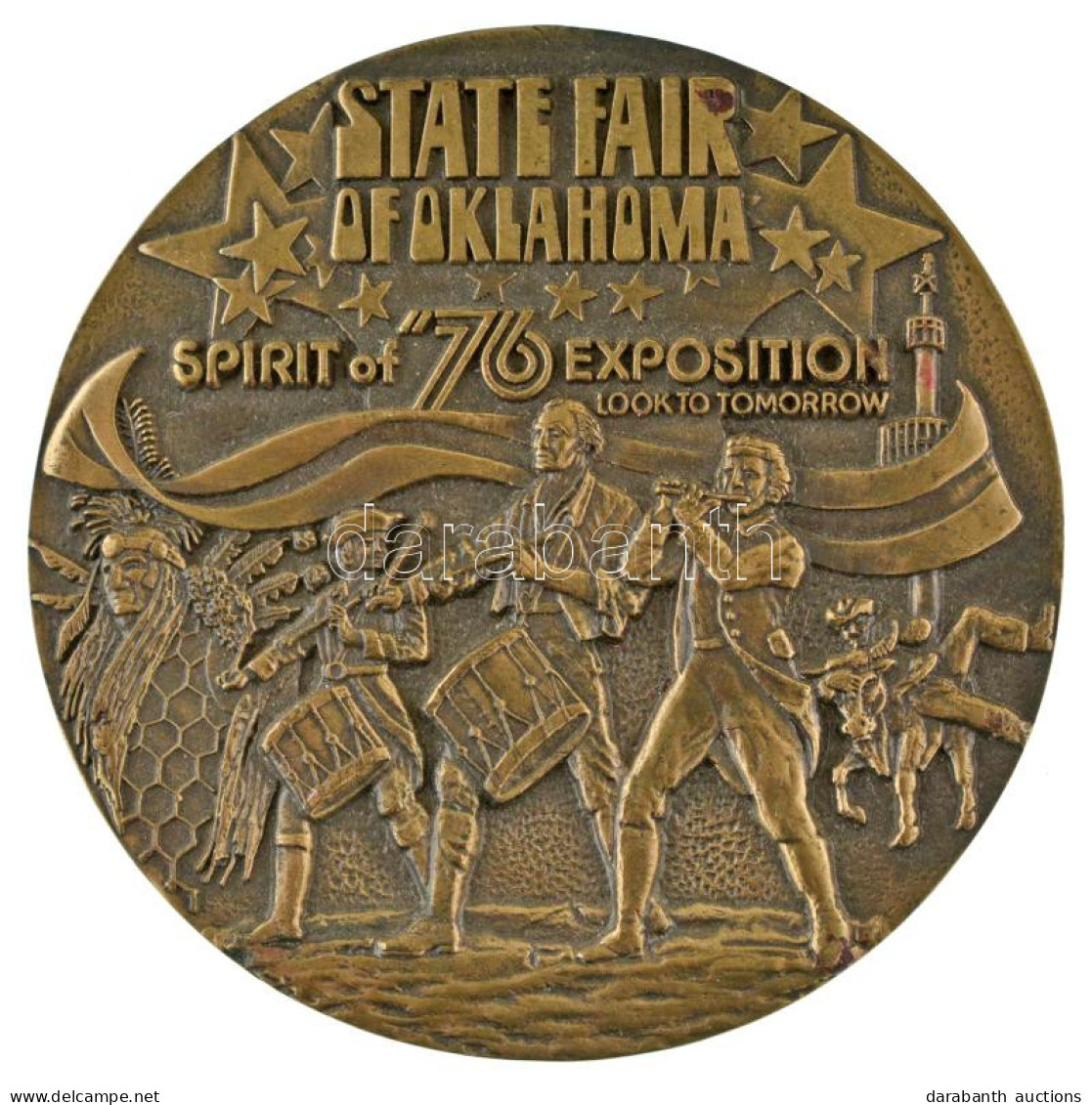 Amerikai Egyesült Államok 1976. "Oklahoma Állami Vásár" Bronz Emlékérem (70mm) T:AU USA 1976. "Oklahoma State Fair" Bron - Sin Clasificación