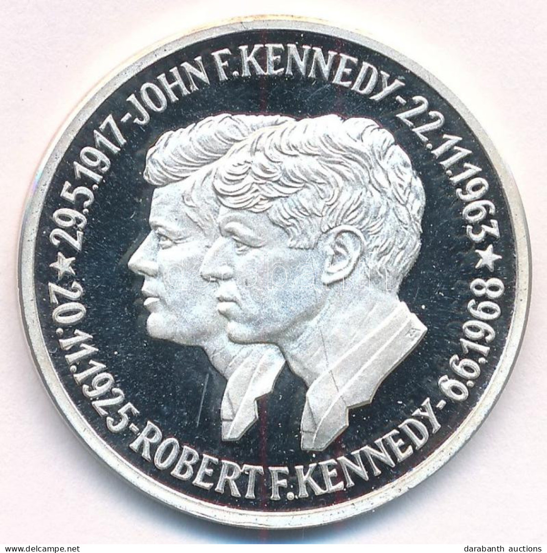 Amerikai Egyesült Államok DN "John F. Kennedy & Robert F. Kennedy" Kétoldalas, Jelzett Ag Emlékérem Kapszulában (14,9g/0 - Non Classés