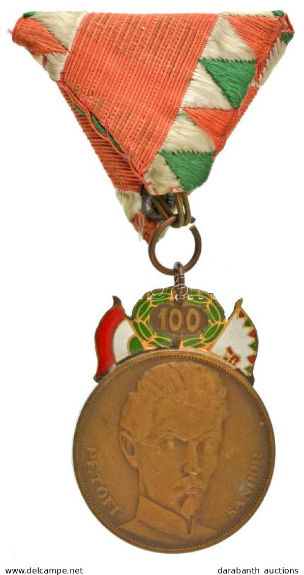 1948. "48-as Díszérem" Részben Zománcozott Bronz Kitüntetés Mellszalagon T:AU Hungary 1948. "Medal Of Honour Commemorati - Ohne Zuordnung