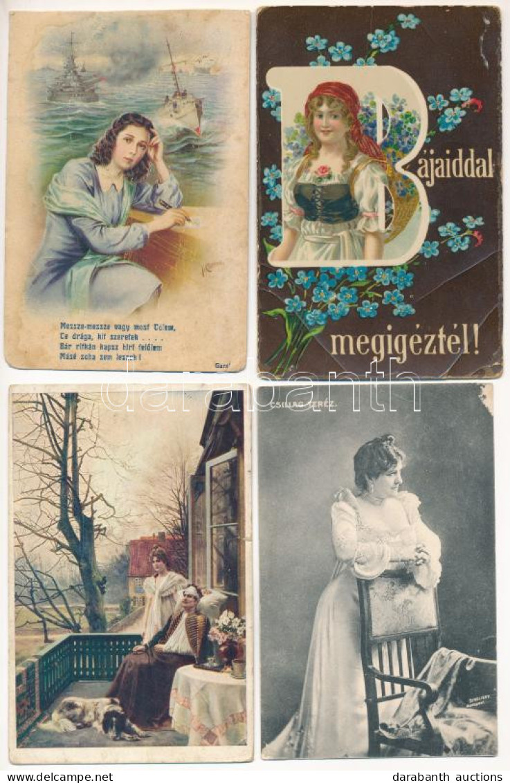 **, * 21 Db RÉGI Zsáner Képeslap Vegyes Minőségben: Hölgyek, Szerelmes Párok / 21 Pre-1945 Postcards In Mixed Quality: L - Non Classificati