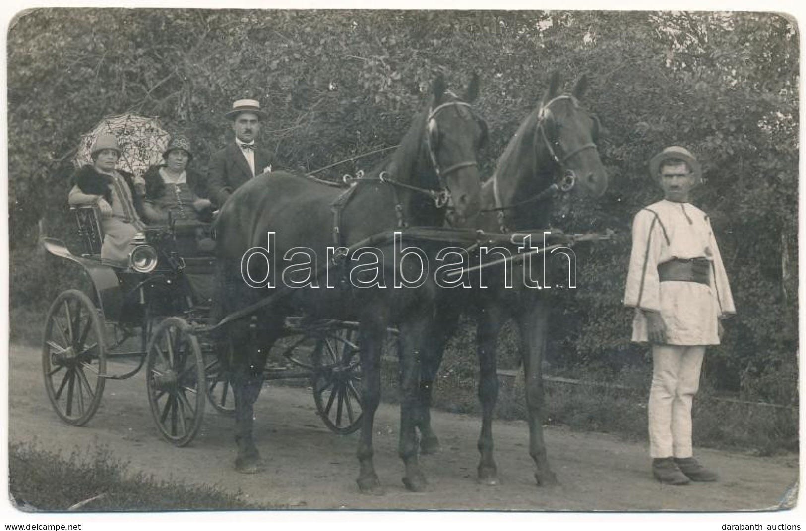 * T2/T3 Arad, Újarad, Új-Arad, Aradul Nou; Kirándulás Lovas Hintóval / Horse Chariot Trip. Photo Atelier I. Dreher (EK) - Non Classés