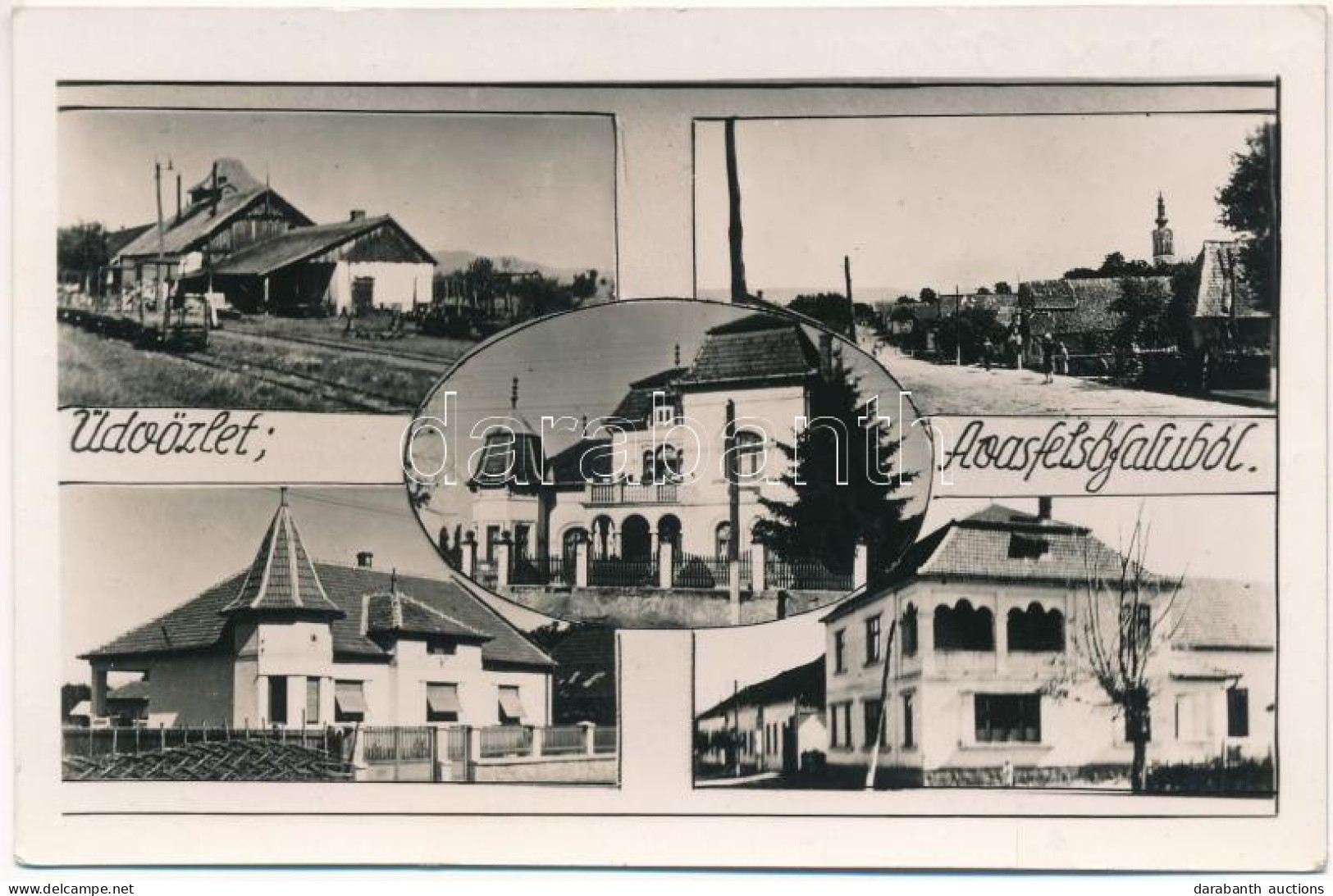 T2 1941 Avasfelsőfalu, Negresti, Negresti-Oas (Szatmár); Vasútállomás, Városháza, Villa / Railway Station, Town Hall, Vi - Non Classificati