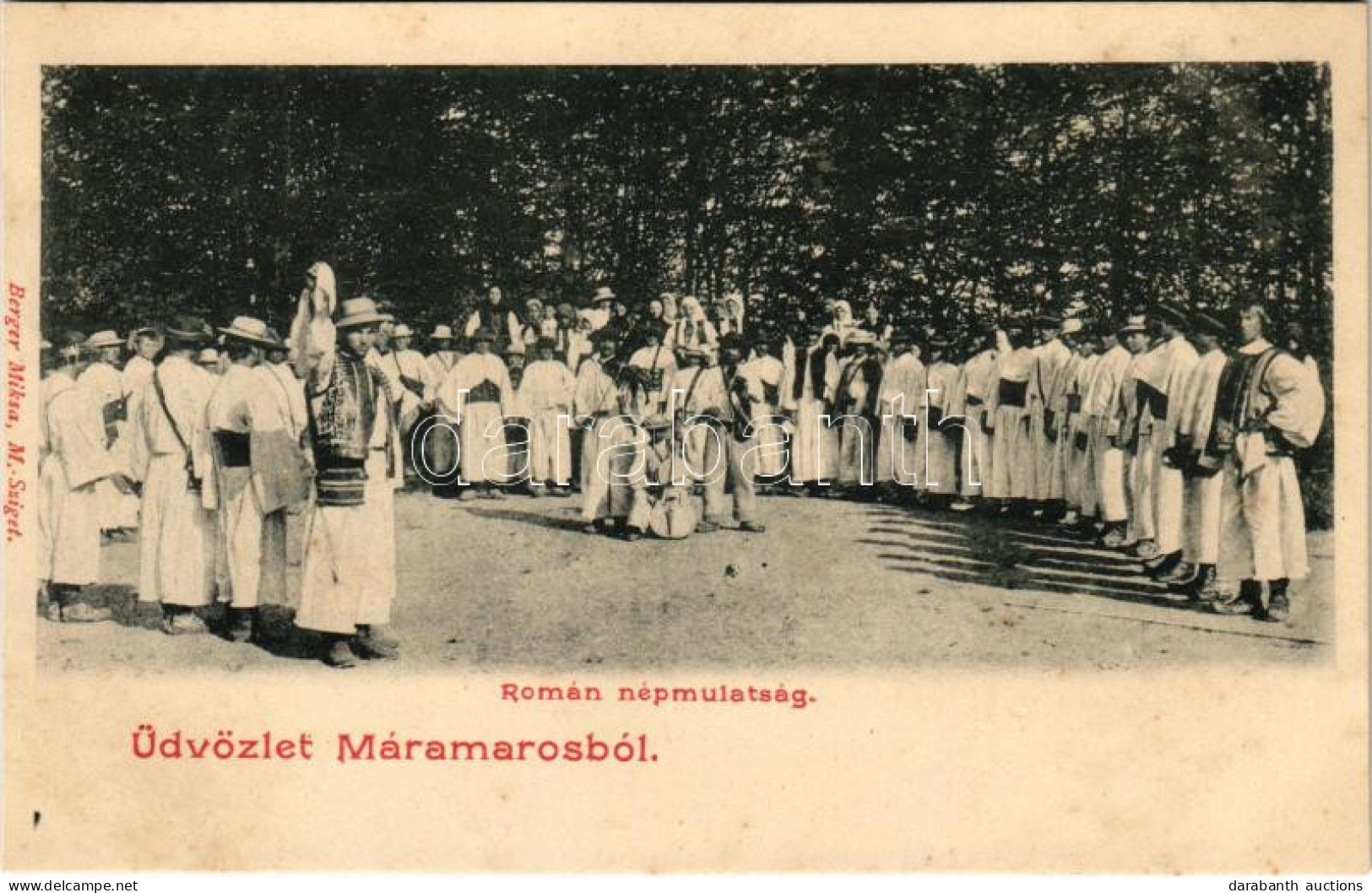** T1 Máramaros, Maramures; Román Népmulatság. Berger Miksa Kiadása / Romanian Folk Festival - Unclassified