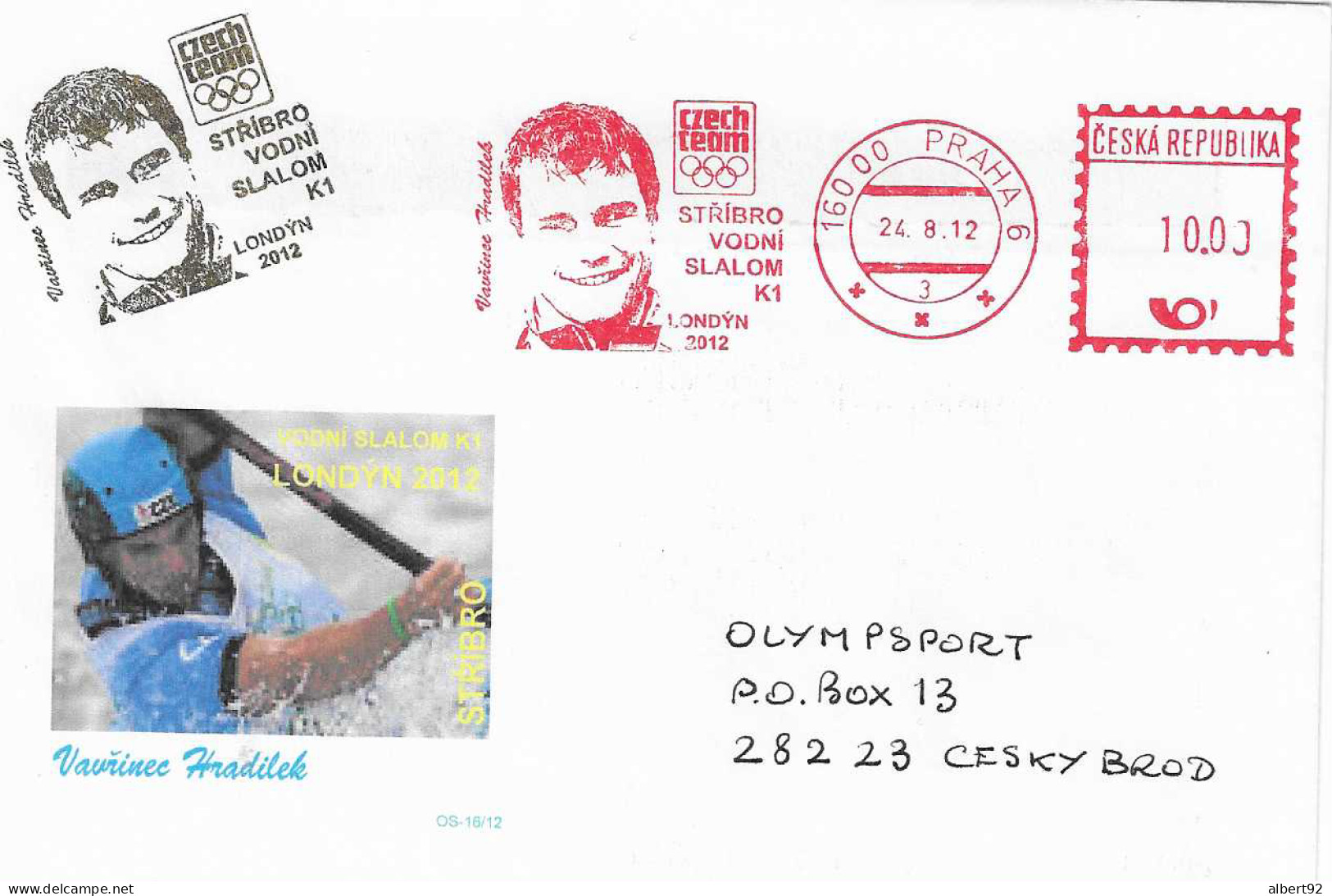 2012 EMA:  Jeux Olympiques De Londres: V. Hradilek Médaillé Or De Kayak Monoplace (Slalom) - Summer 2012: London