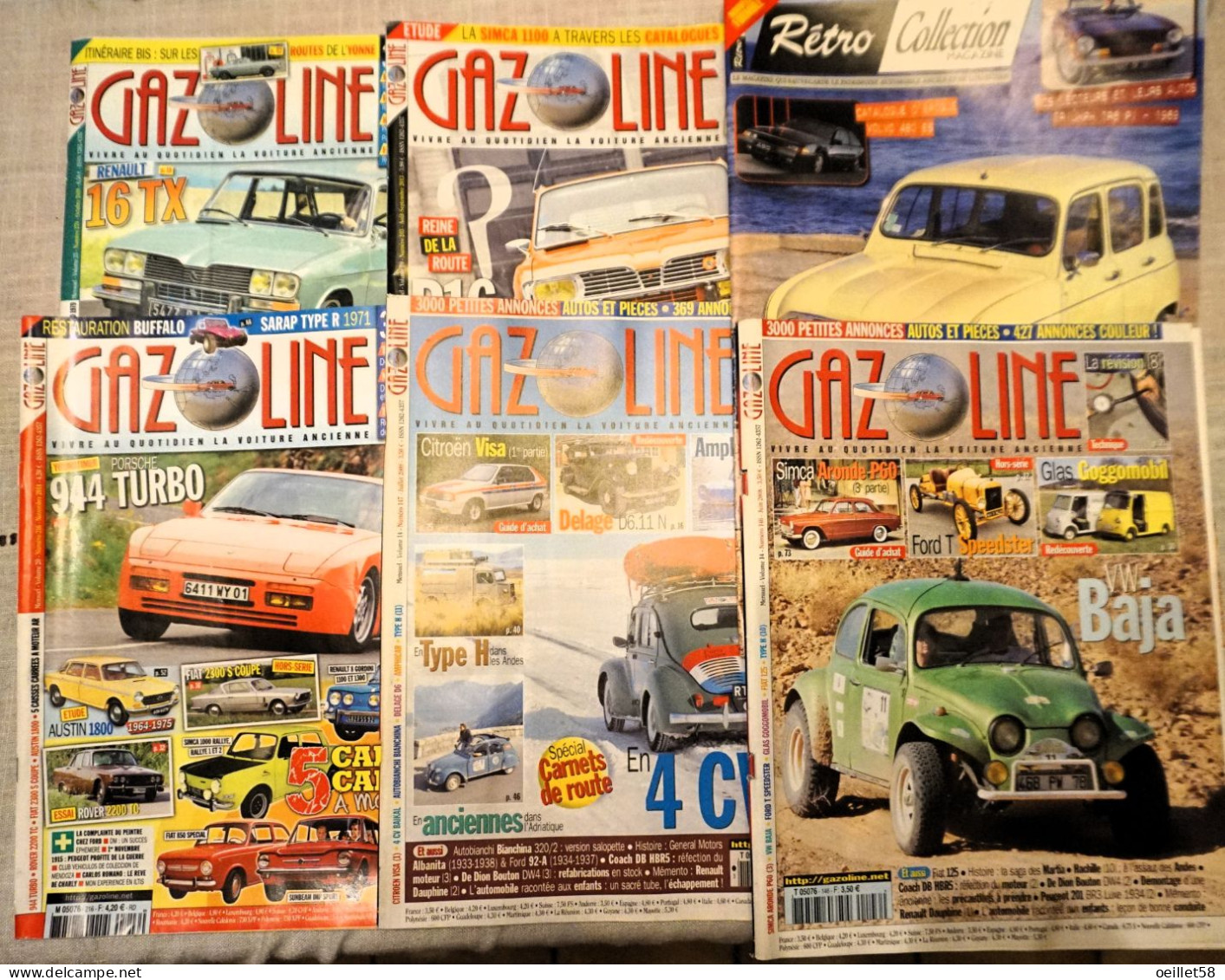 Lot De 5 Magazines "GAZOLINE" + 1 "RETRO COLLECTION" - Paquete De Libros