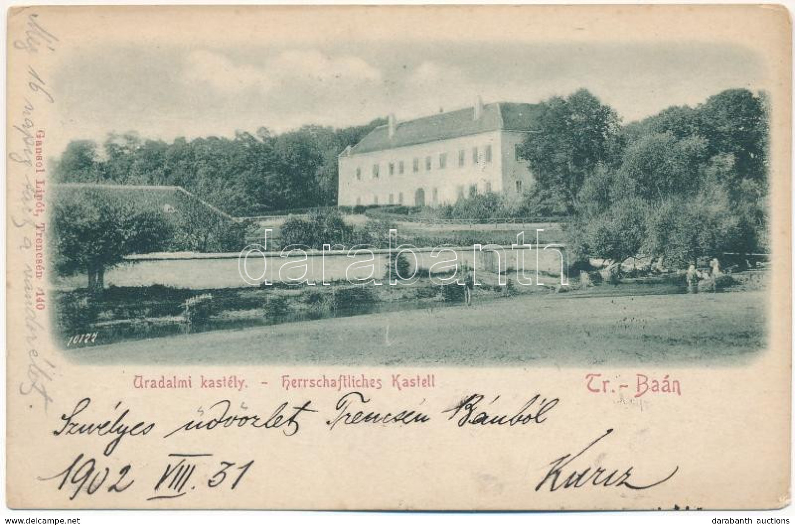 * T2/T3 1902 Bán, Trencsénbán, Bánovce Nad Bebravou; Uradalmi Kastély. Gansel Lipót 140. / Castle (EK) - Sin Clasificación