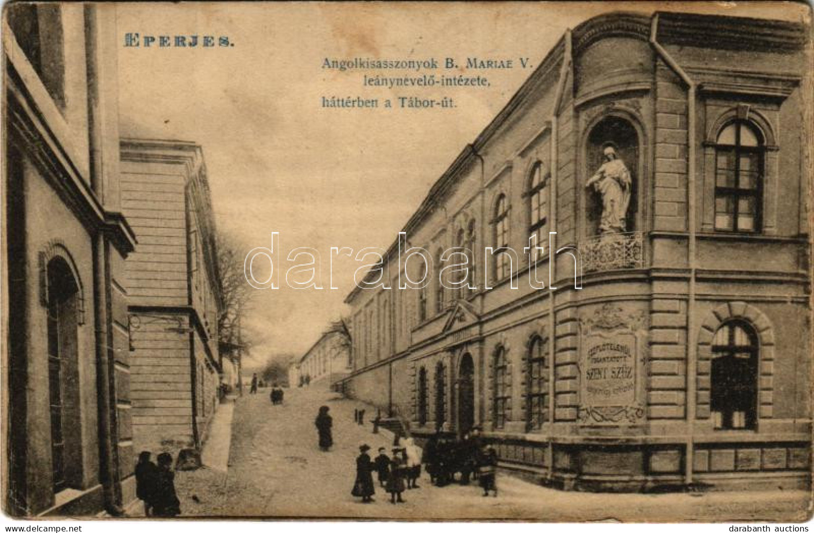 T3 1907 Eperjes, Presov; Angolkisasszonyok B. Mariae V. Leánynevelő Intézete, Háttérben A Tábor út. Fénynyomat Divald Mű - Zonder Classificatie