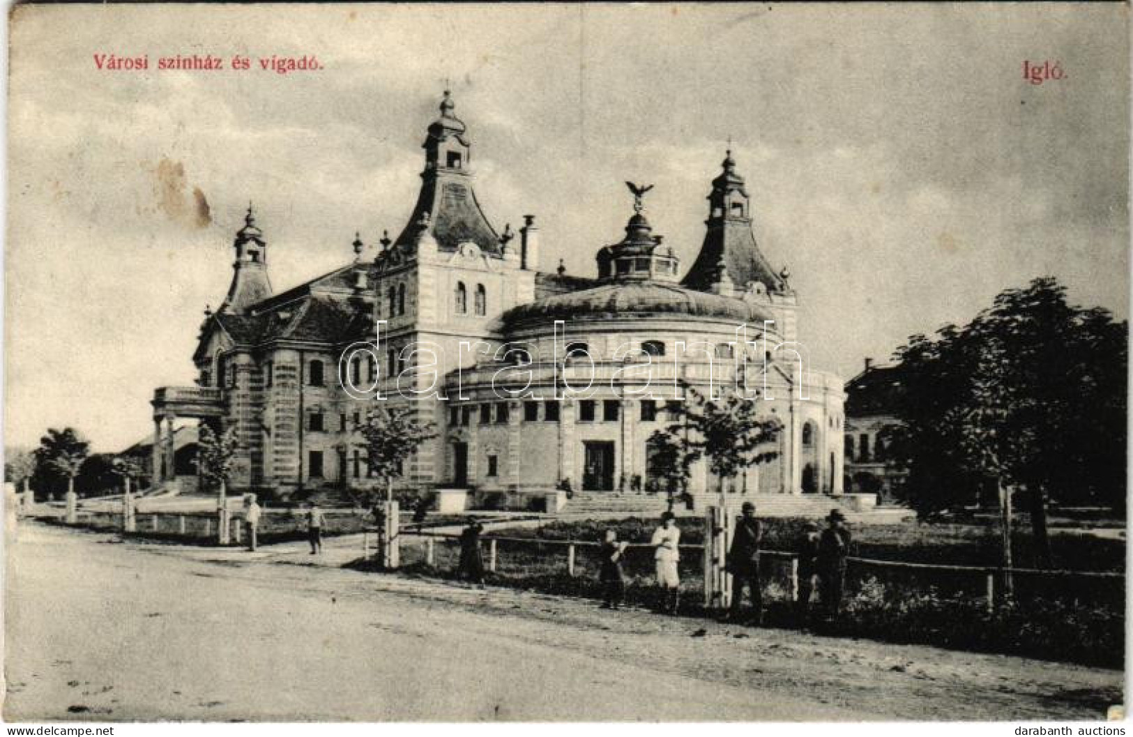 * T3/T4 1912 Igló, Zipser Neudorf, Spisská Nová Ves; Városi Színház és Vigadó. Dörner Gyula Kiadása / Theatre (Rb) - Unclassified