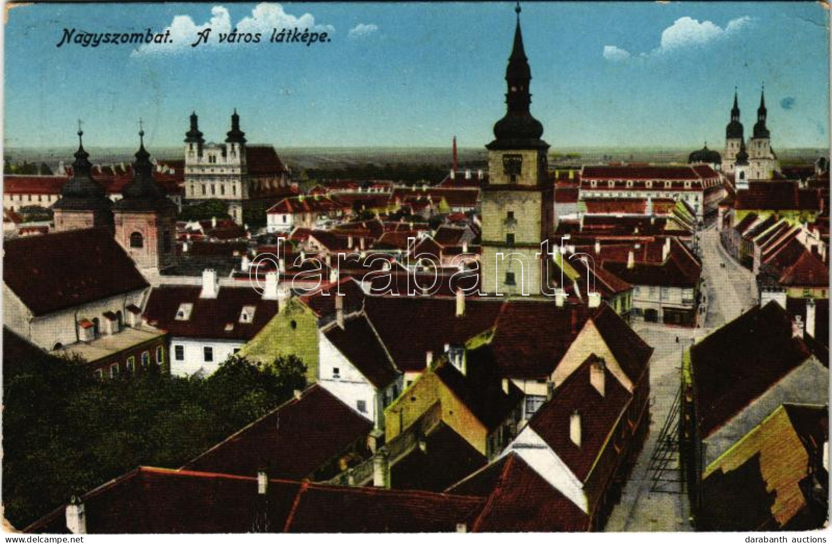 T2/T3 1916 Nagyszombat, Tyrnau, Trnava; Látkép / General View (EK) - Ohne Zuordnung